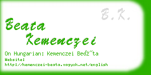 beata kemenczei business card